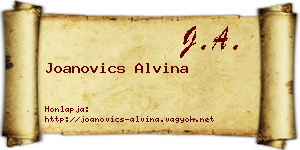 Joanovics Alvina névjegykártya